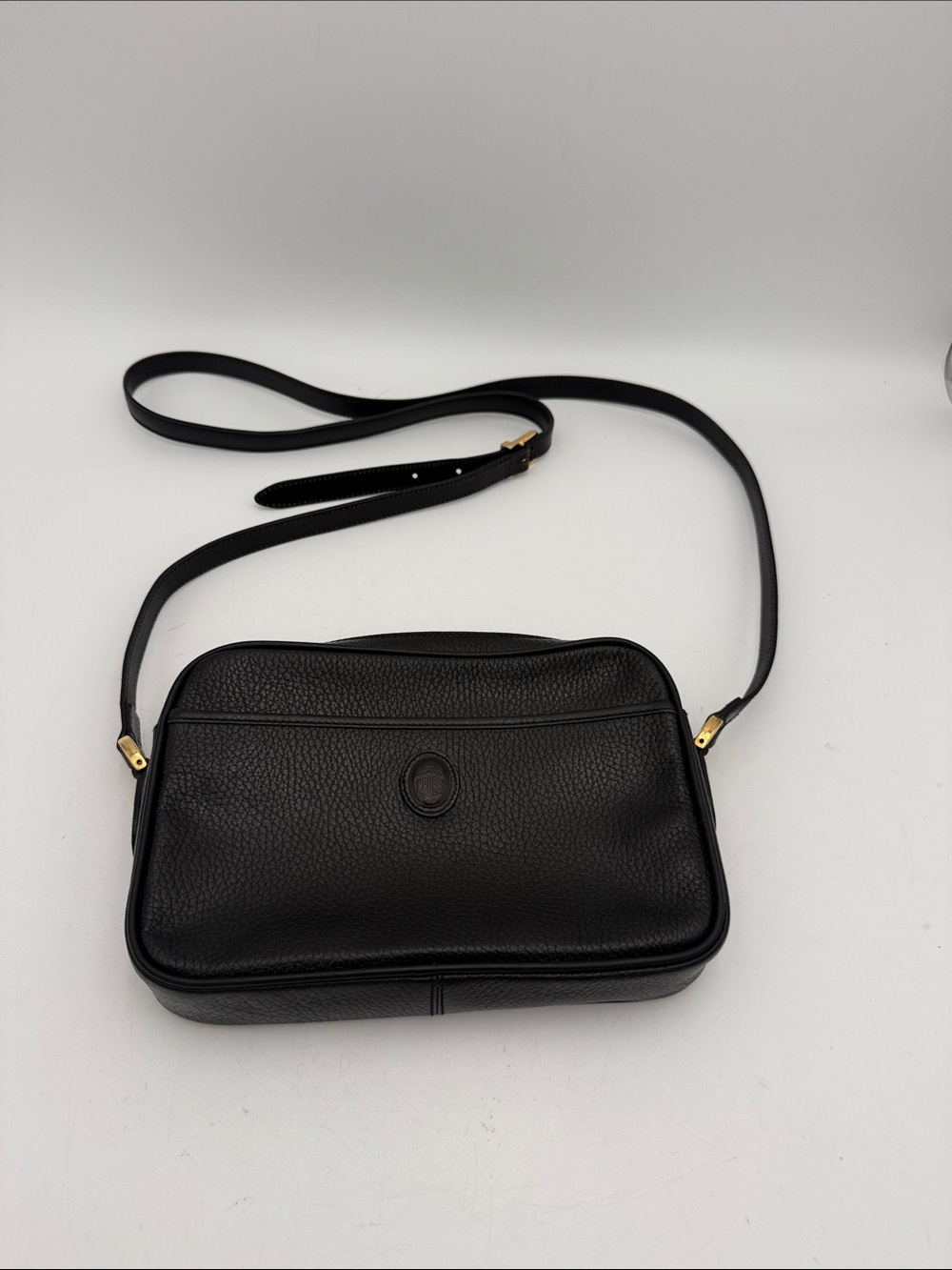 Vintage Mark Cross Classic Black Leather women Crossbody Bag Everyday Style Y2K